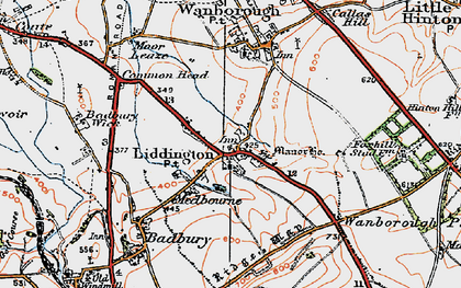 Old map of Liddington Hill in 1919