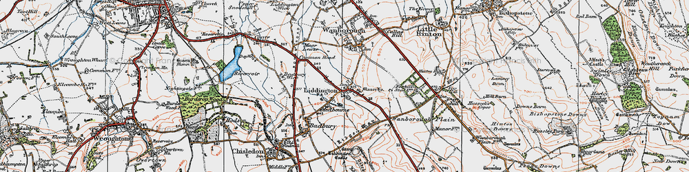 Old map of Liddington Hill in 1919