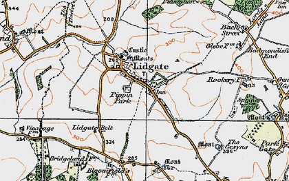 Old map of Lidgate in 1921