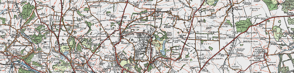 Old map of Roundhay Park in 1925