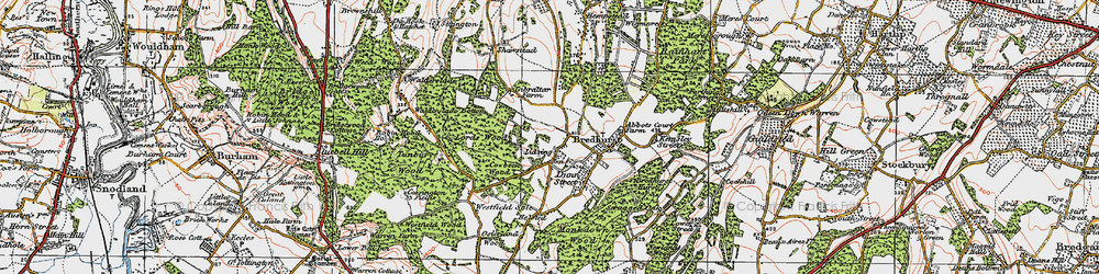Old map of Lidsing in 1921