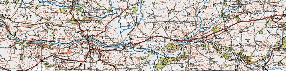 Old map of Liftondown in 1919