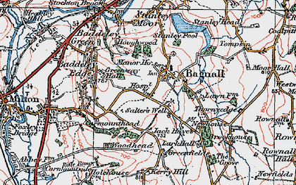 Old map of Light Oaks in 1921