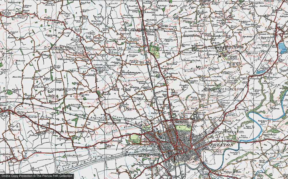 Old Map of Lightfoot Green, 1924 in 1924