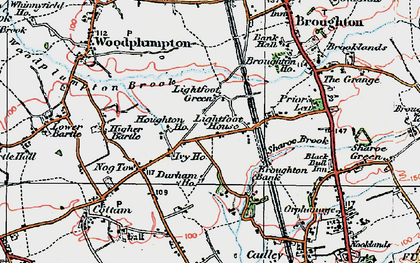 Old map of Lightfoot Green in 1924
