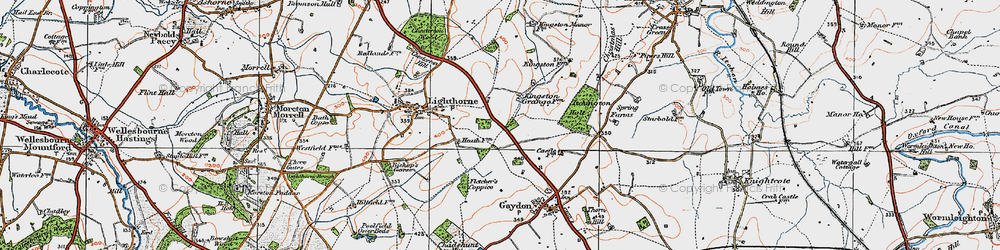 Old map of Lighthorne Heath in 1919