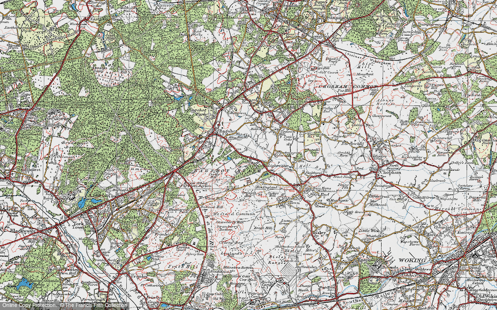 Old Map of Lightwater, 1920 in 1920
