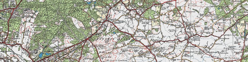Old map of Lightwater in 1920