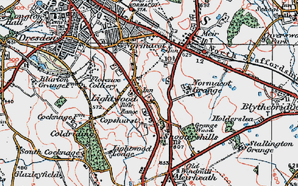 Old map of Meir Heath in 1921