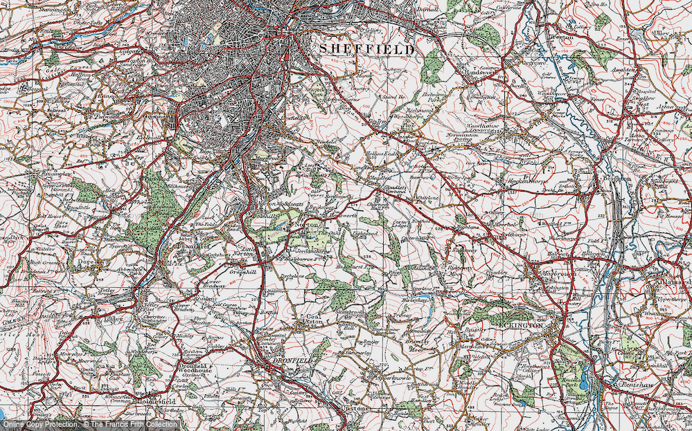 Old Map of Lightwood, 1923 in 1923