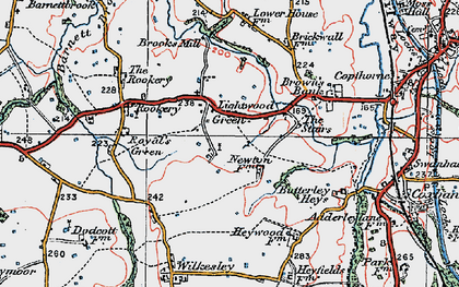Old map of Lightwood Green in 1921