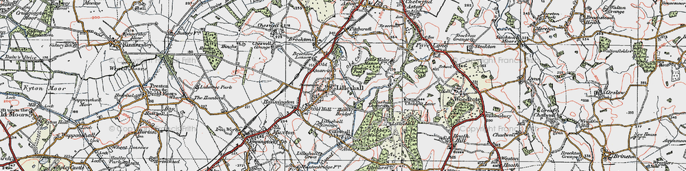 Old map of Lilleshall in 1921