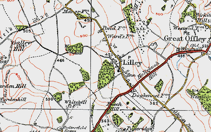 Old map of Lilley in 1919