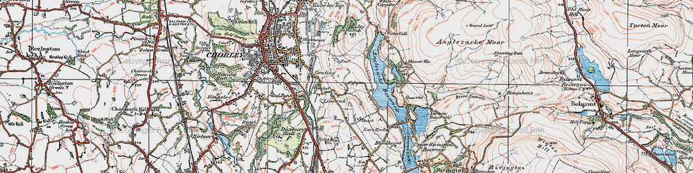 Old map of Anglezarke Reservoir in 1924