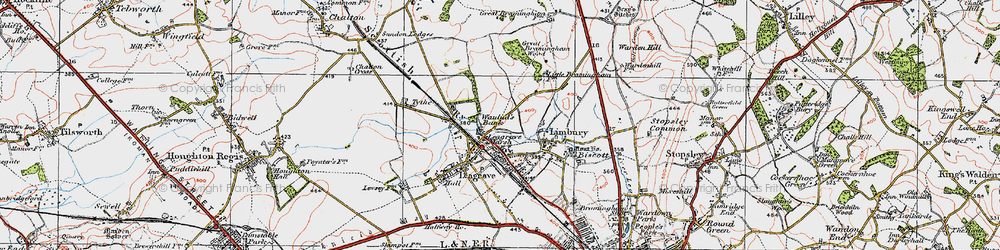 Old map of Limbury in 1920