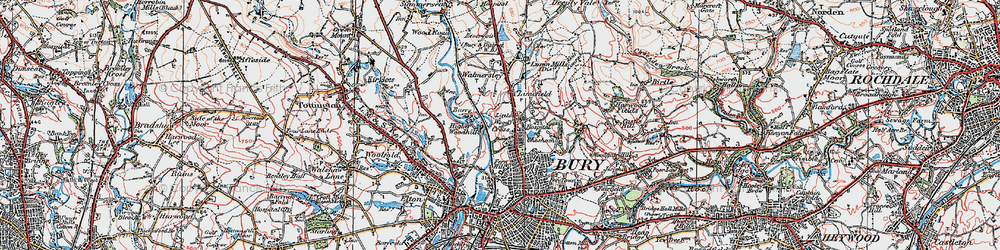 Old map of Limefield in 1924