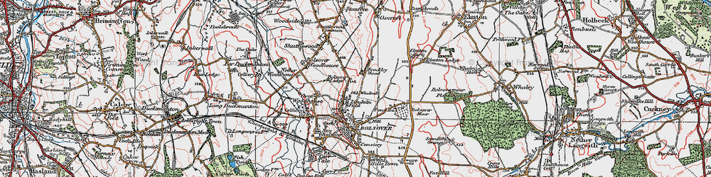 Old map of Bolsover Moor in 1923
