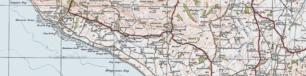 Old map of Limerstone Down in 1919