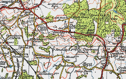 Old map of Limpsfield Chart in 1920