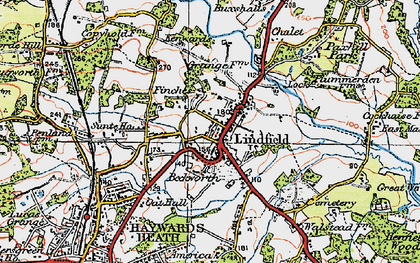 Old map of Lindfield in 1920