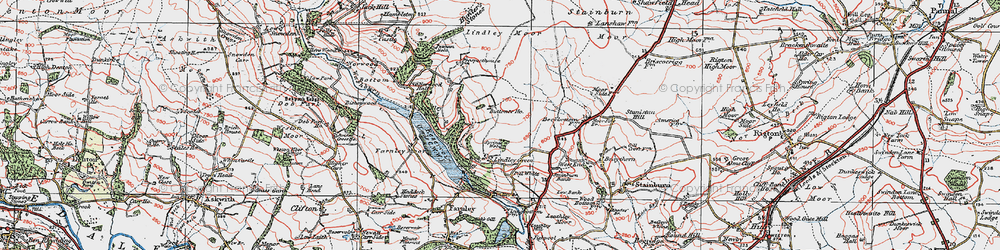 Old map of Lindley in 1925