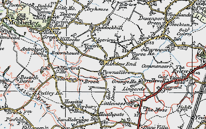 Old map of Lindow End in 1923