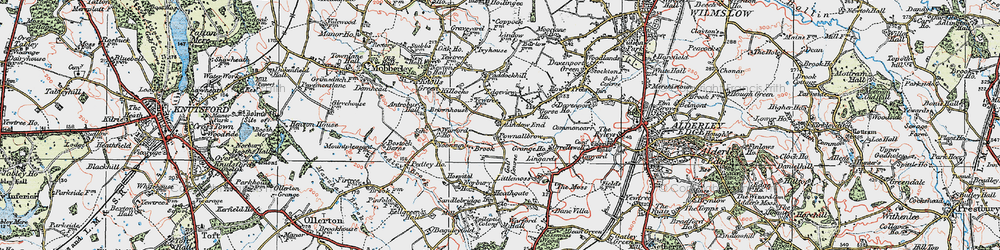 Old map of Great Warford in 1923