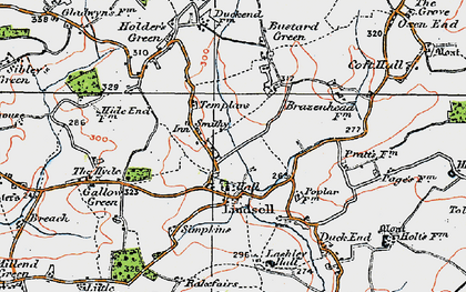 Old map of Lindsell in 1919