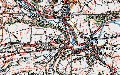 Old map of Lindwell in 1925