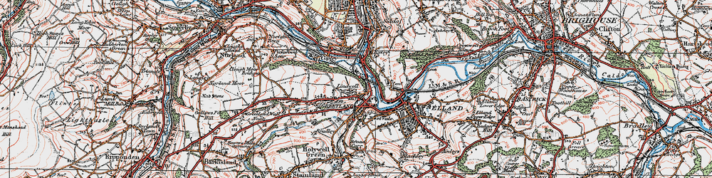 Old map of Lindwell in 1925