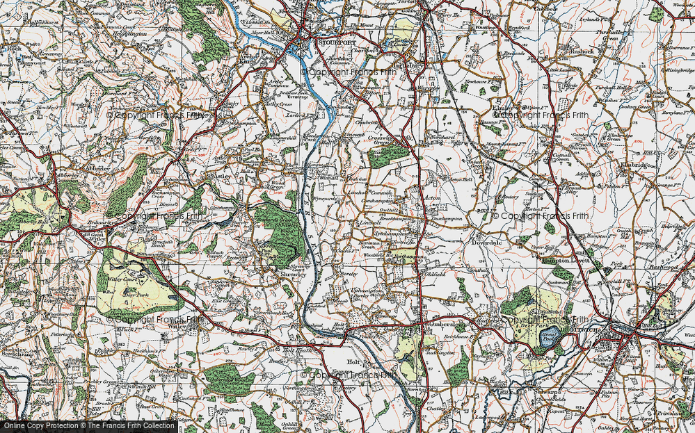 Old Map of Historic Map covering Wyneyards in 1920