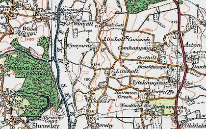Old map of Lineholt in 1920