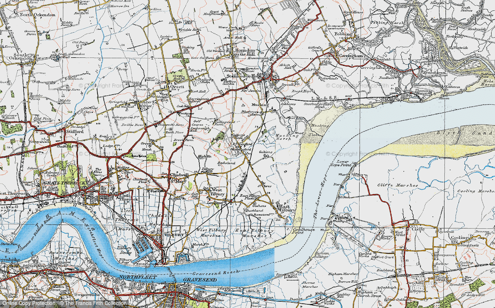 Old Map of Historic Map covering Becksland in 1920