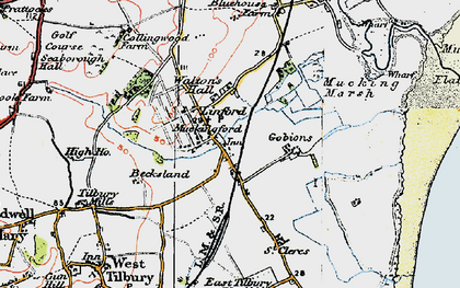 Old map of Linford in 1920