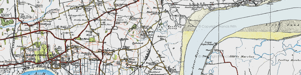 Old map of Becksland in 1920