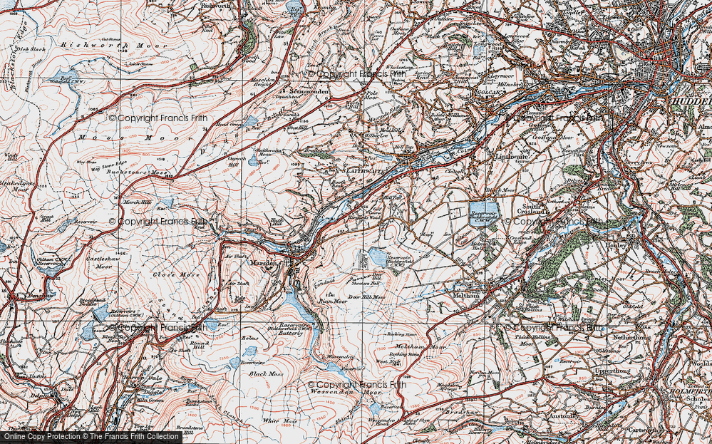 Old Map of Lingards Wood, 1924 in 1924