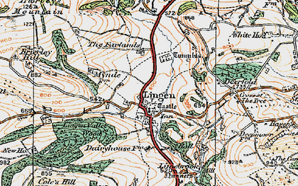 Old map of Lingen in 1920