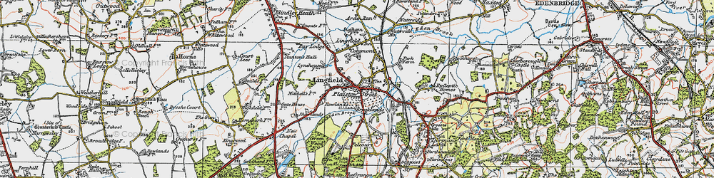 Old map of Lingfield in 1920