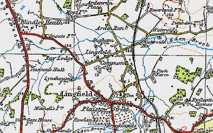 Old map of Lingfield Common in 1920