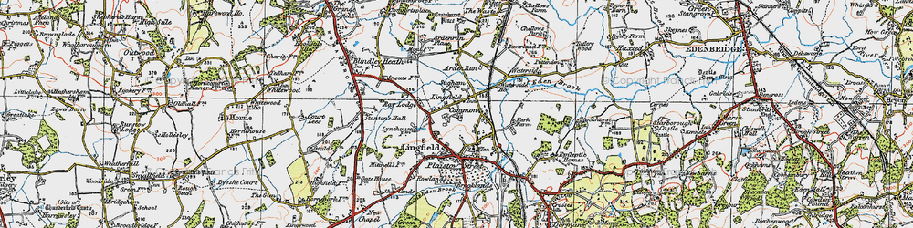 Old map of Lingfield Common in 1920