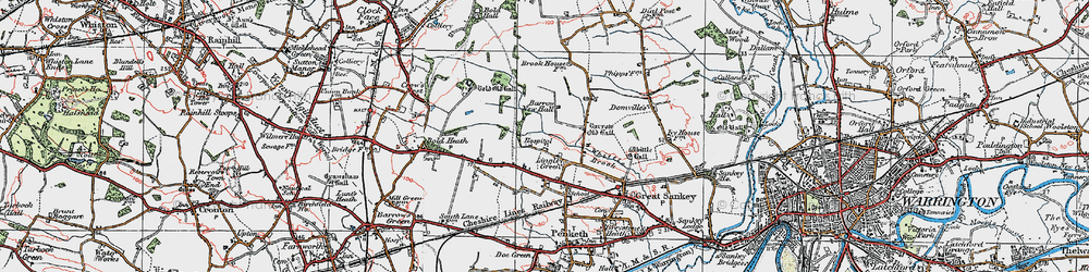Old map of Lingley Green in 1923