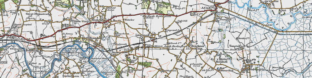 Old map of Lingwood in 1922