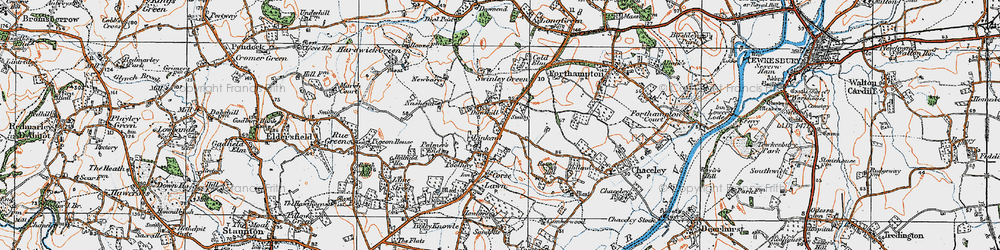 Old map of Linkend in 1919
