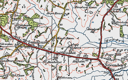 Old map of Linkhill in 1921