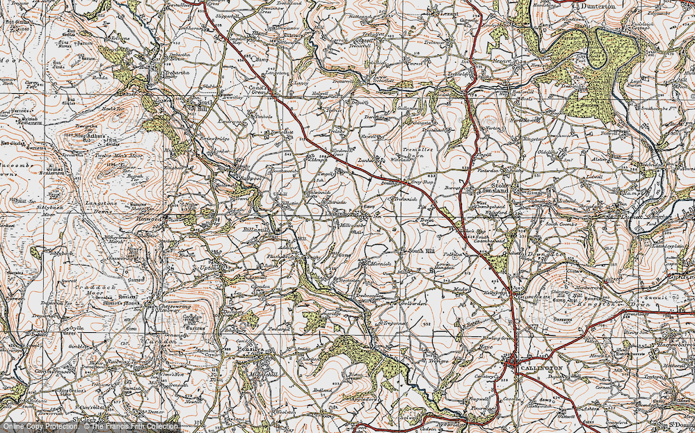Old Map of Linkinhorne, 1919 in 1919