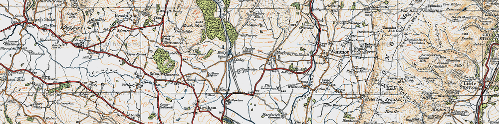 Old map of Linley in 1920
