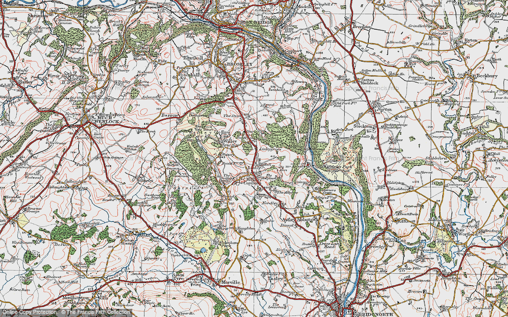 Old Map of Linley, 1921 in 1921