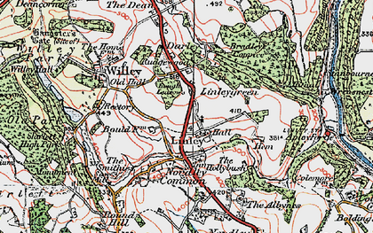 Old map of Linley in 1921