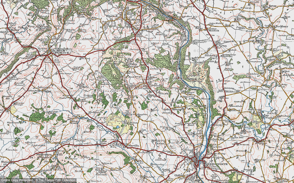 Old Map of Linley Brook, 1921 in 1921