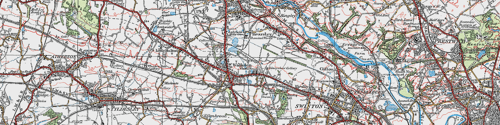 Old map of Linnyshaw in 1924